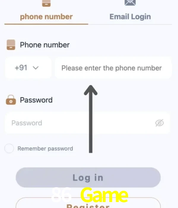 86 Game login